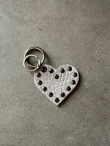 PALE ALLIGATOR HEART CHARM