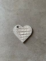 PALE ALLIGATOR HEART CHARM