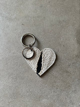 PALE ALLIGATOR HEART CHARM